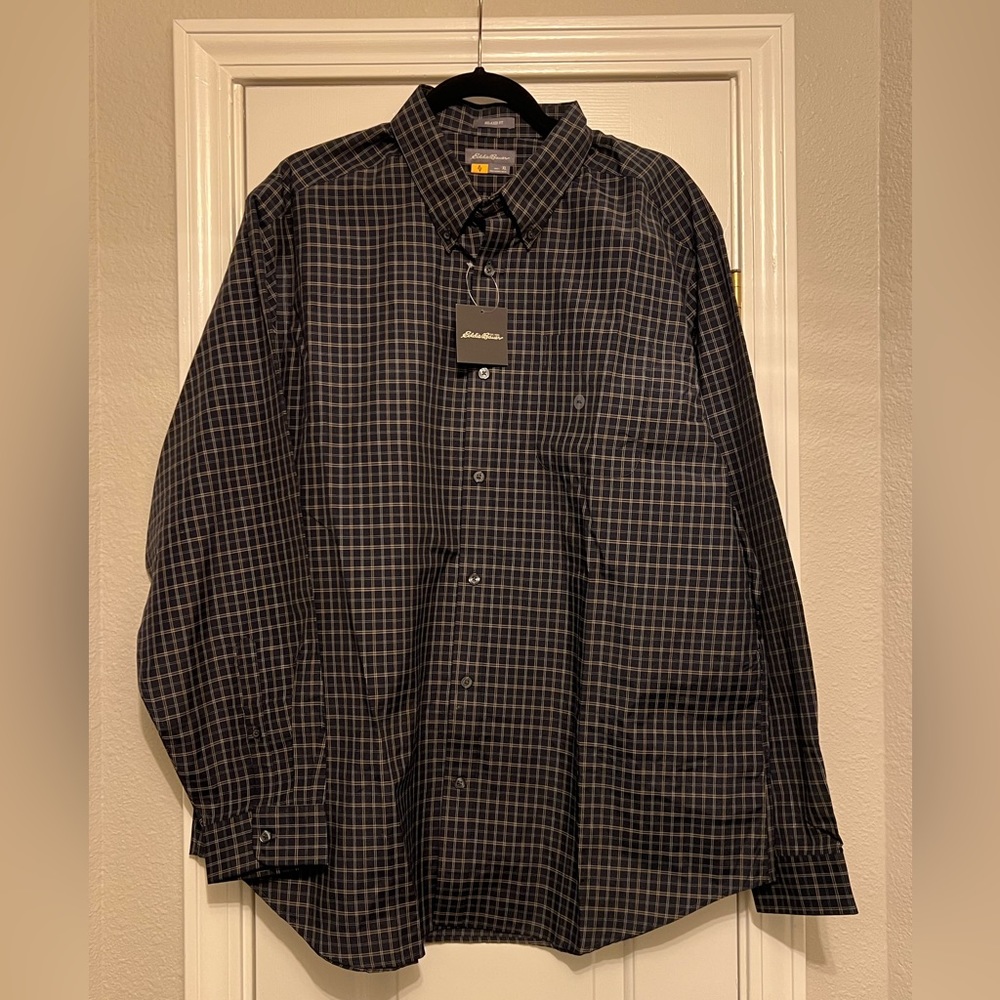 Eddie Bauer NWT Plaid Button-down Shirt XL